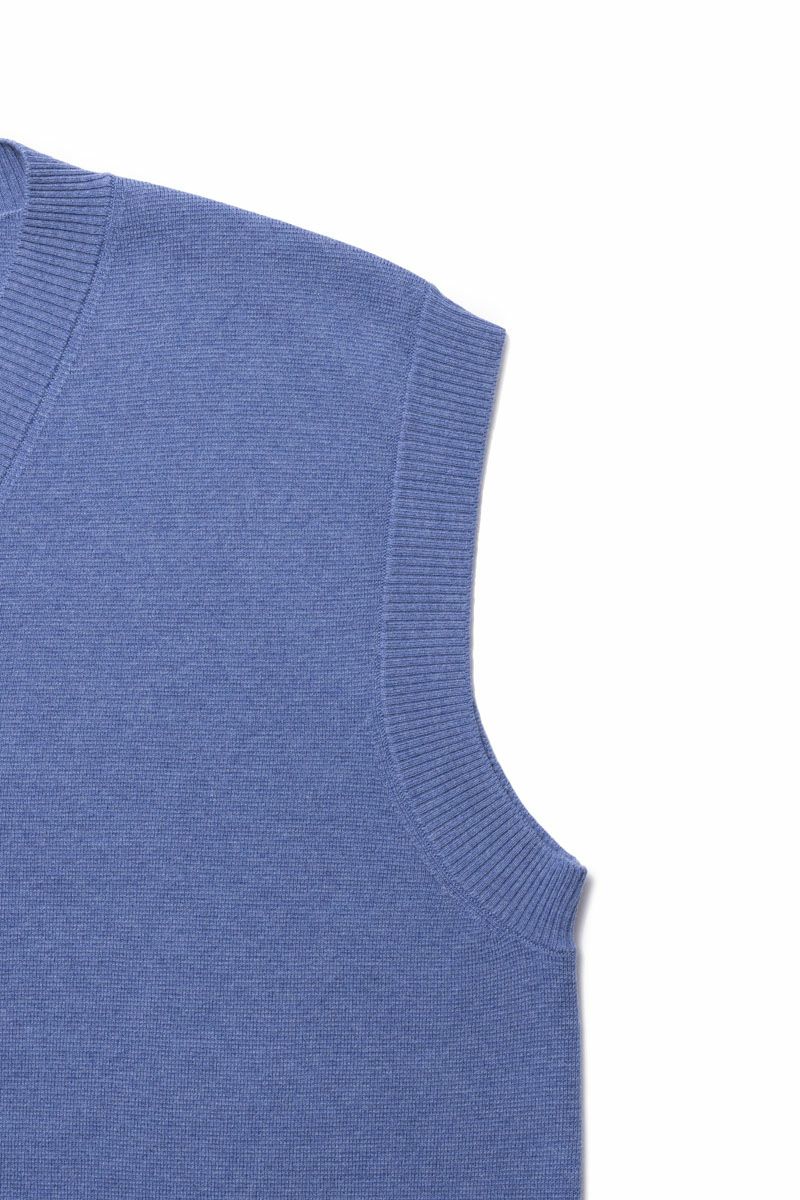 12GG MERINO KNIT VEST[BLUE] | 1LDK ONLINE STORE