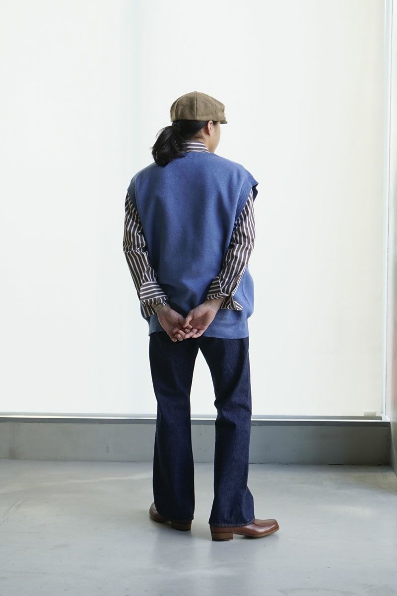 12GG MERINO KNIT VEST[BLUE] | 1LDK ONLINE STORE