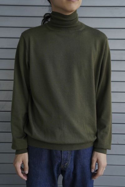 High Gauge Turtleneck Sweater[GREEN]