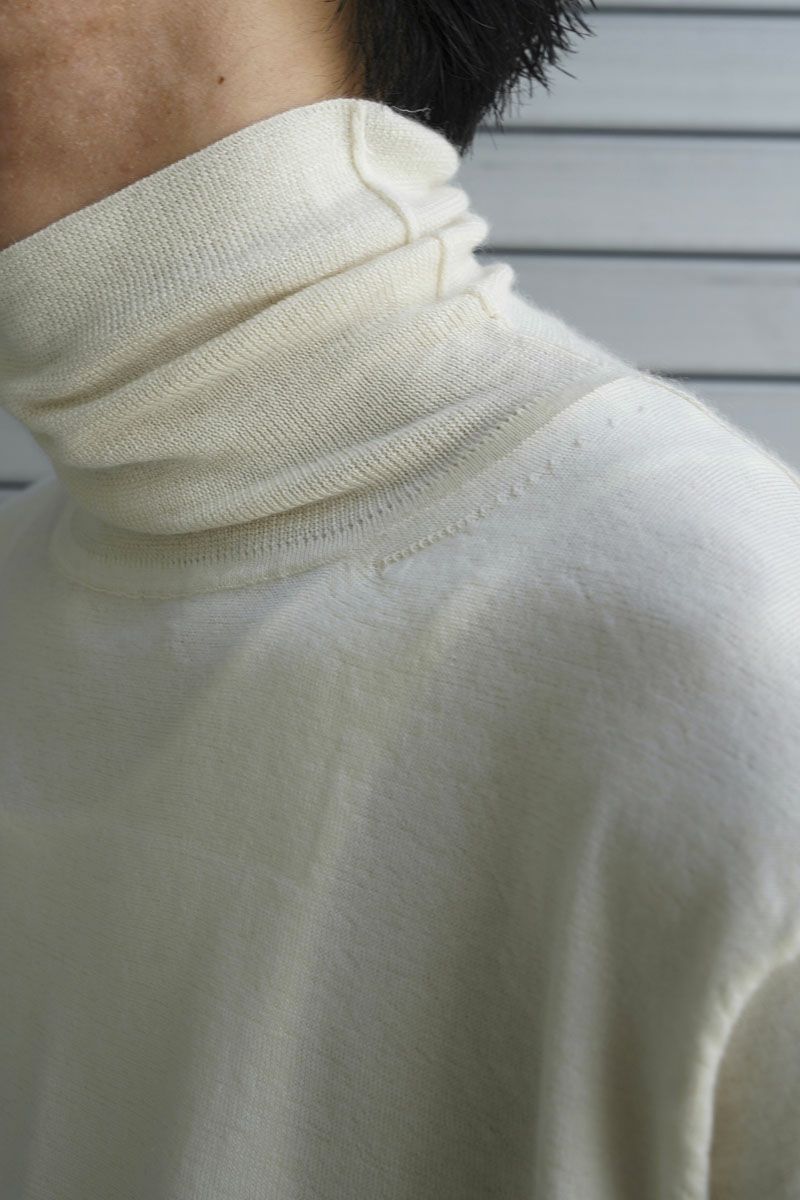 High Gauge Turtleneck Sweater[WHITE] | 1LDK ONLINE STORE