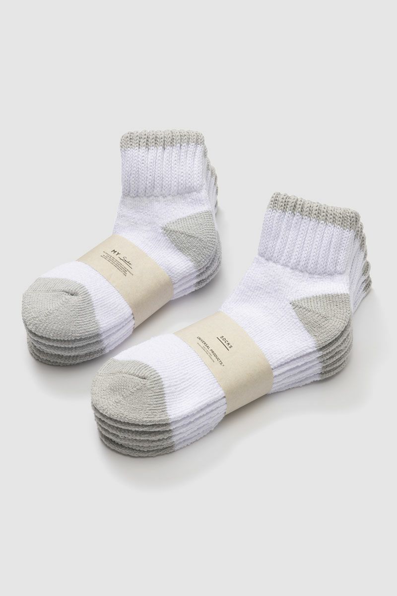 3P PILE SOCKS[WHITE×GRAY] | 1LDK ONLINE STORE