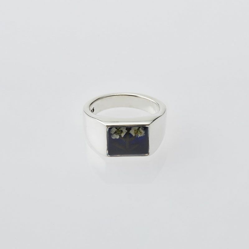 Signet Ring with Flower[BLUE] | 1LDK ONLINE STORE