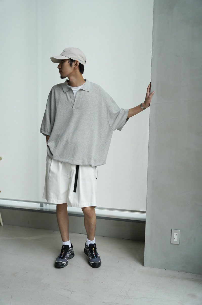 is-ness 1LDK KNITTED BIG SKIPPER POLO - ポロシャツ