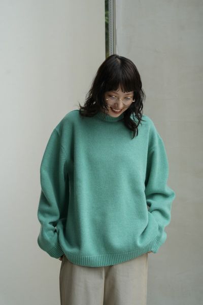 ENGLISH LAMBSWOOL CREWNECK KNIT[JADE] | 1LDK ONLINE STORE