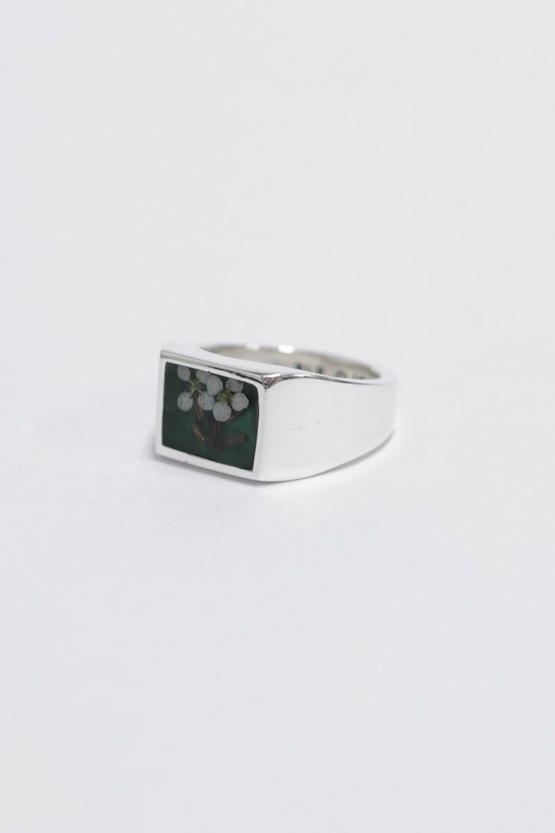 Signet Ring with Flower[GREEN] | 1LDK ONLINE STORE