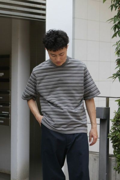 MULTI BORDER S/S T-SHIRTS[GRAY] | 1LDK ONLINE STORE