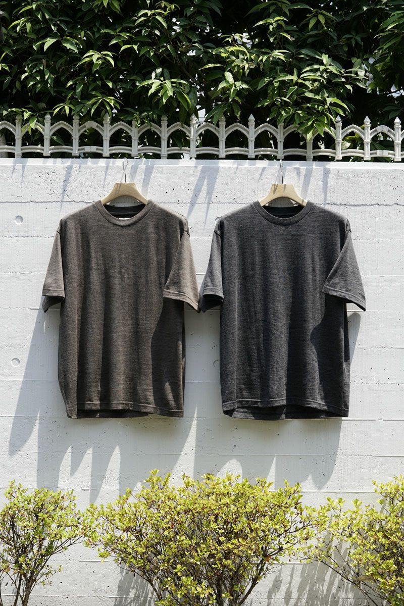 WOOL S/S T-SHIRTS[BROWN]