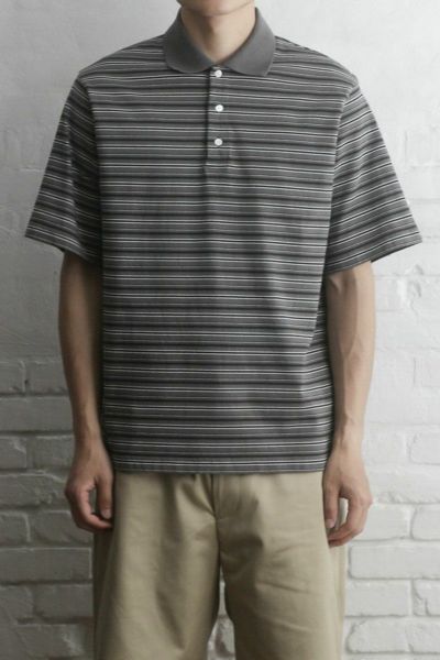 MULTI BORDER S/S POLO[GRAY] | 1LDK ONLINE STORE