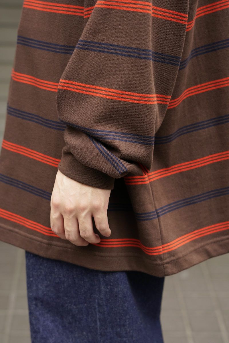 BORDER WIDE L/S TEE[BROWN]