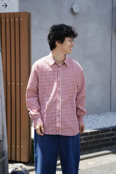 T.M. L/S BLOCK CHECK SHIRT[RED] | 1LDK ONLINE STORE