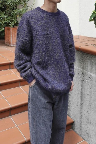 3COLOR JACQUARD MOHAIR SWEATER[PEACOCK] | 1LDK ONLINE STORE