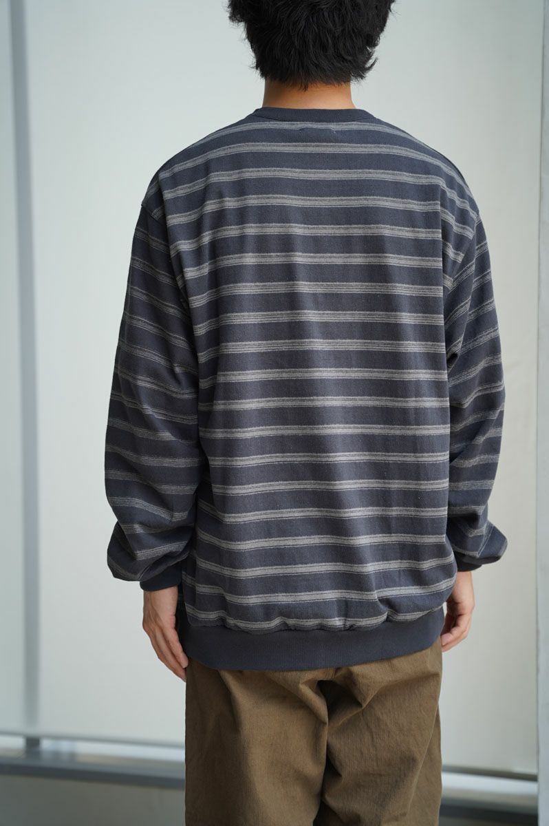 KASURI BORDER L/S T-SHIRTS[BLACK]