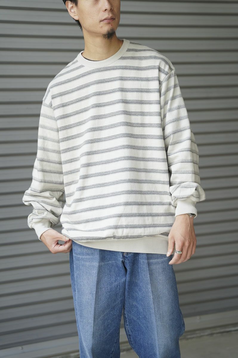 KASURI BORDER L/S T-SHIRTS[GRAY] | 1LDK ONLINE STORE