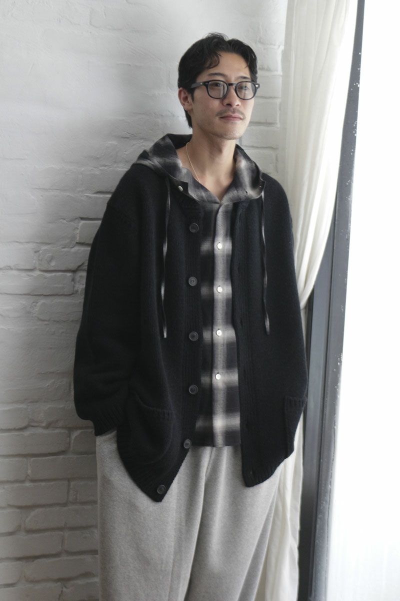 CAMEL MAXI CARDIGAN[Black] | 1LDK ONLINE STORE