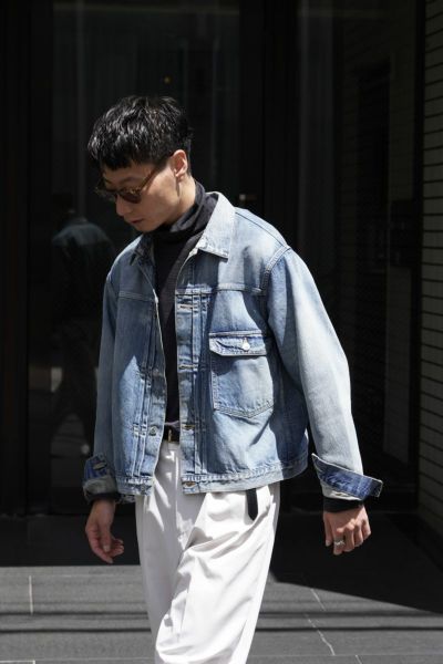 denim & cotton hybrid jacket