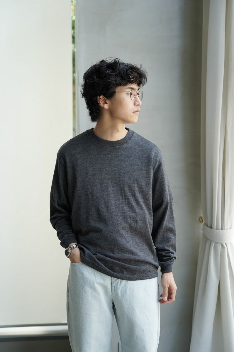 WOOL L/S T-SHIRTS[GRAY] | 1LDK ONLINE STORE