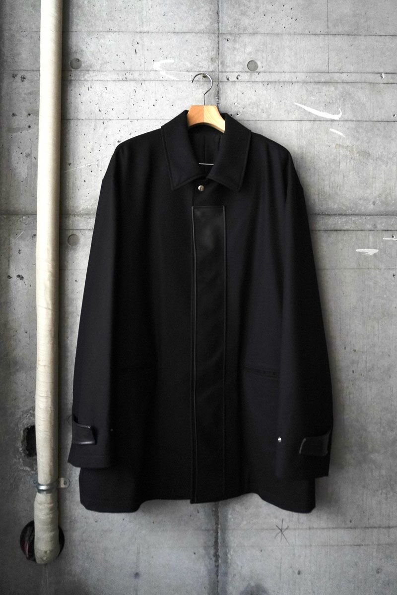 stein LEATHER FLY FRONT LONG JACKET[BLACK]