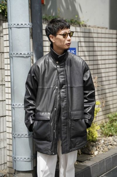 SHEEP LEATHER CARCOAT[BLACK] | 1LDK ONLINE STORE