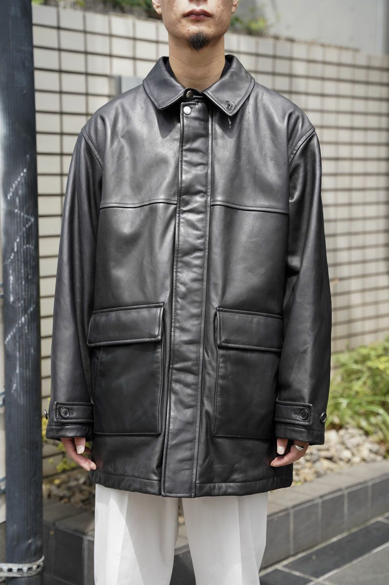 SHEEP LEATHER CARCOAT[BLACK] | 1LDK ONLINE STORE