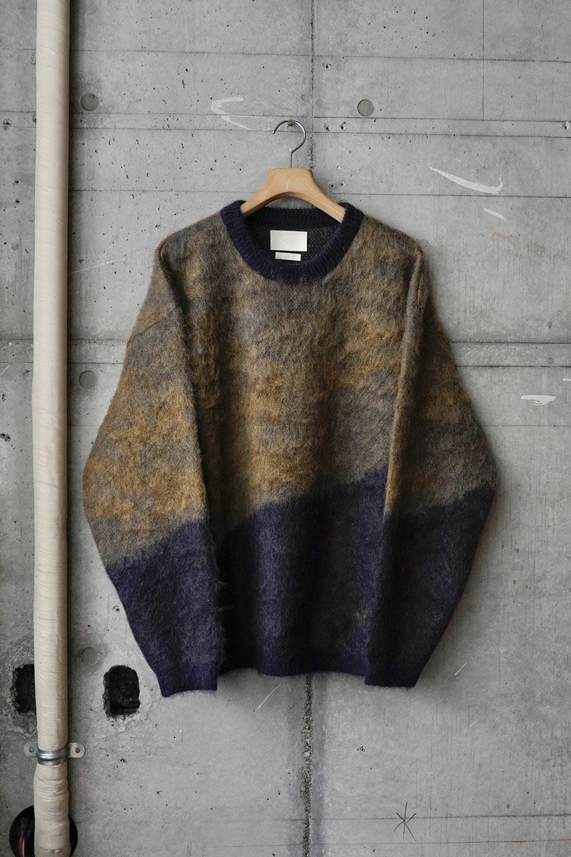 YOKE Mohair Jacquard Crewneck Sweater-