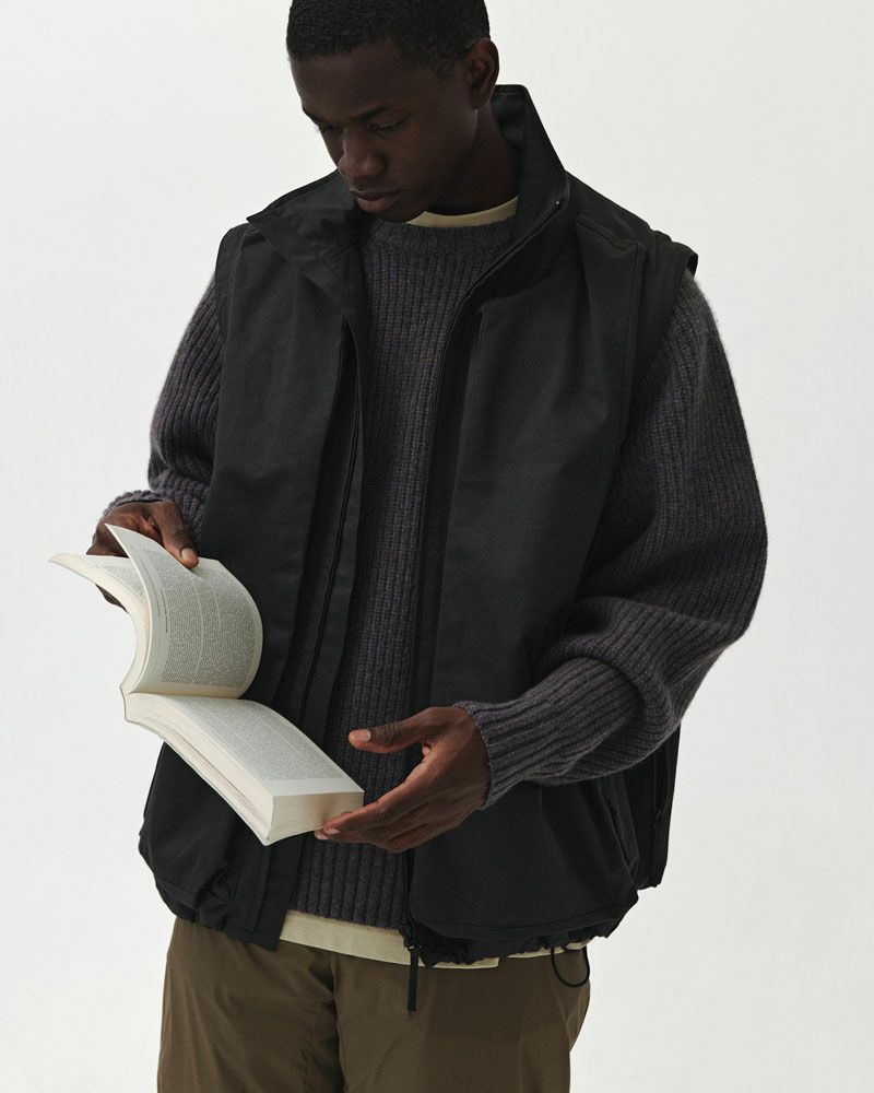 DETACHABLE SLEEVE OVER POCKET JACKET[KH.CHARCOAL]