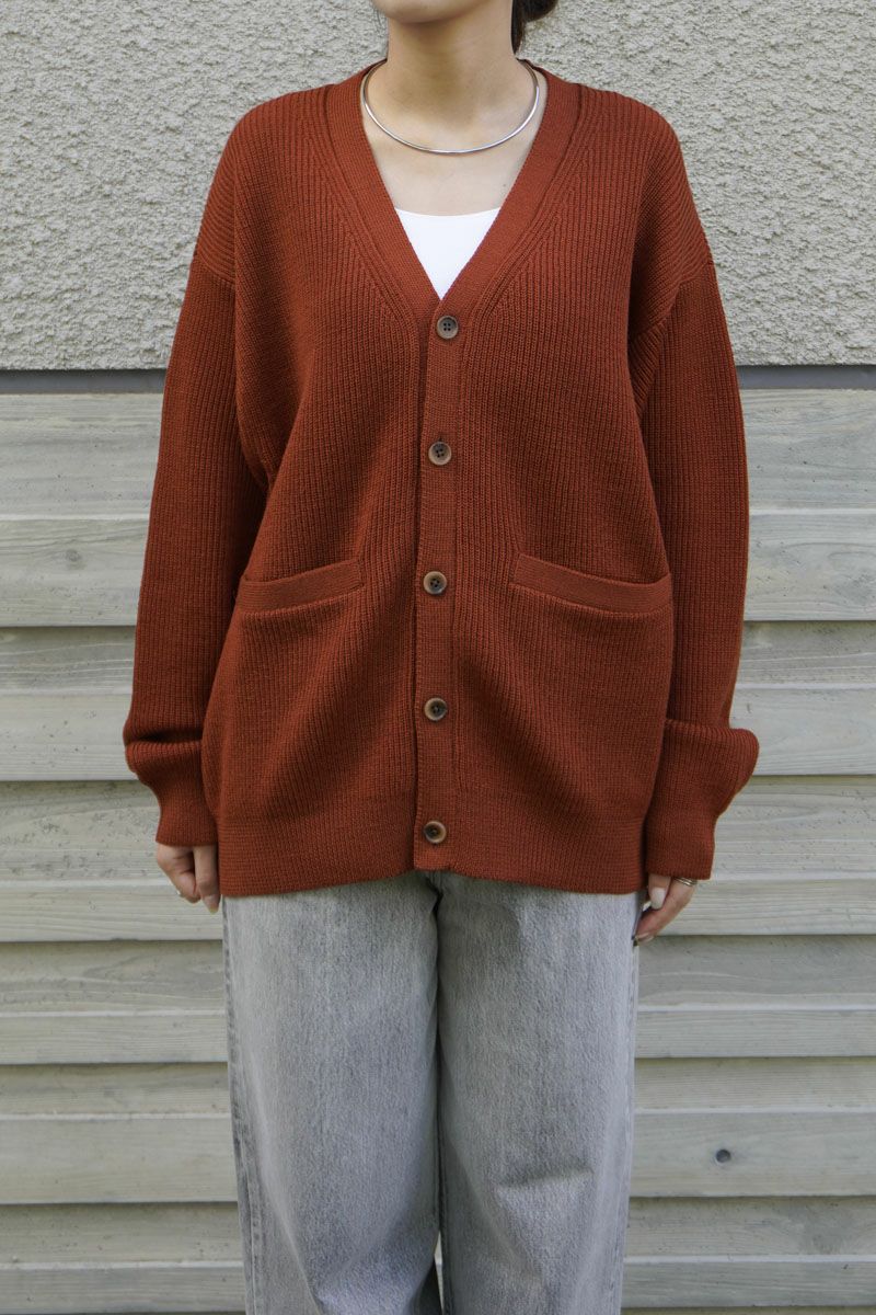 WOOL LOW GAUGE CARDIGAN[ORANGE]