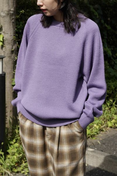 1LDK LOW GAUGE CREW NECK KNIT ブルー - トップス