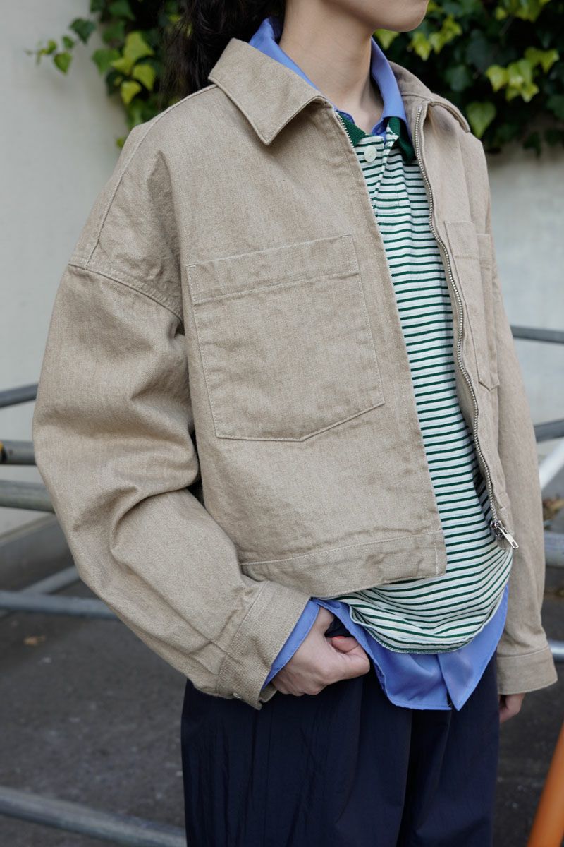 CROPPED DENIM JACKET 1LDK Exclusive[BEIGE] | 1LDK (ワンエル