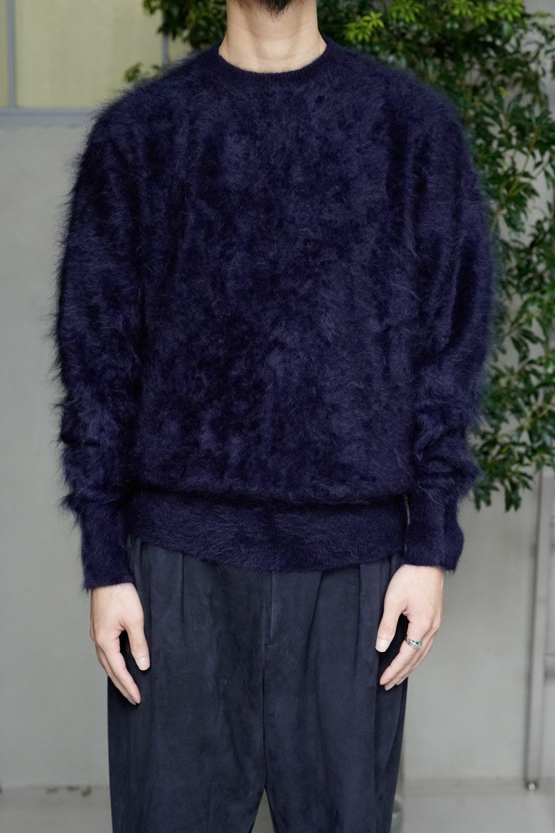 CASHMERE SHAGGY 1 P/O SWEATER[NAVY]