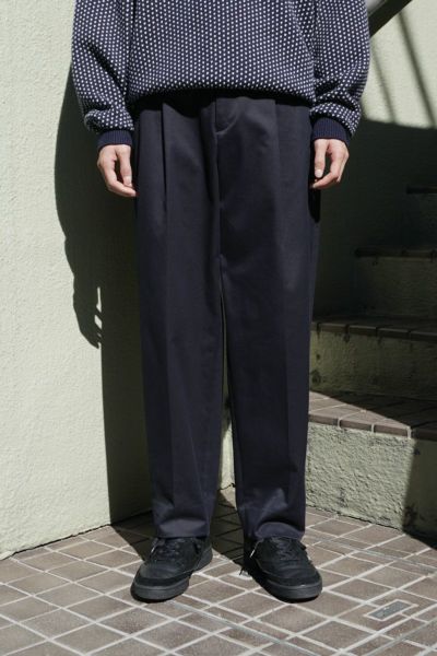ONE TUCK CHINO TROUSERS[NAVY] | 1LDK ONLINE STORE