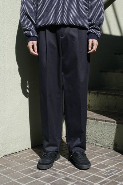ONE TUCK CHINO TROUSERS[NAVY]