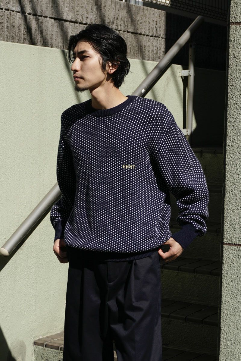 CRST SPORT MERINO JUMPER[NAVY] | 1LDK ONLINE STORE