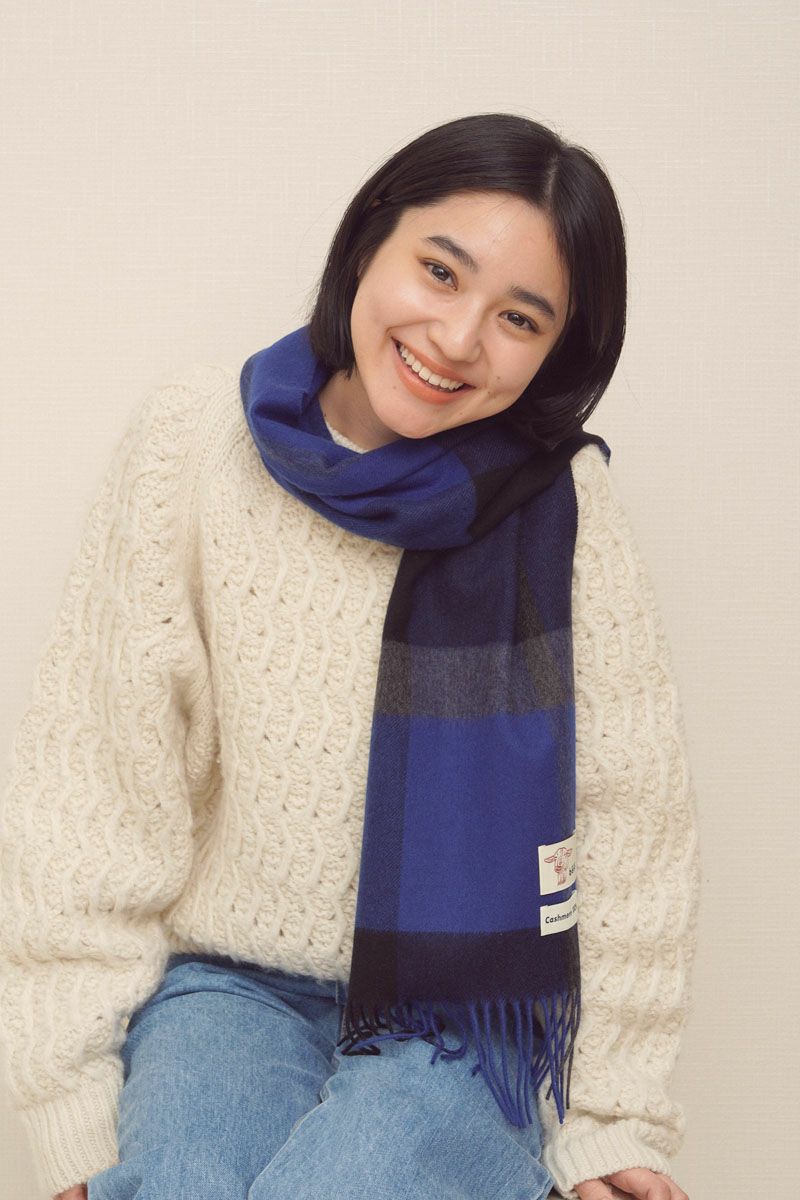 CASHMERE SCARF[BLUE CHECK] | 1LDK ONLINE STORE