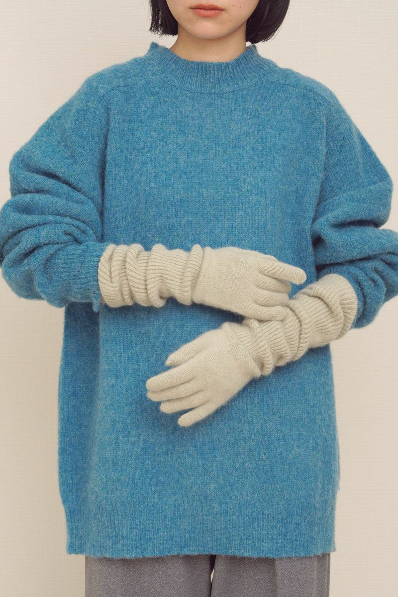 AURALEE BABY CASHMERE KNIT LONG GLOVES[TOP LIGHT