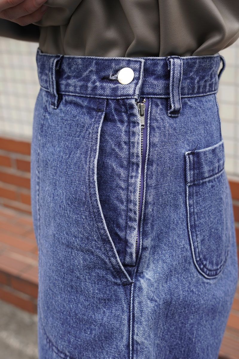 SIDE ZIPPED DENIM[BLUE]