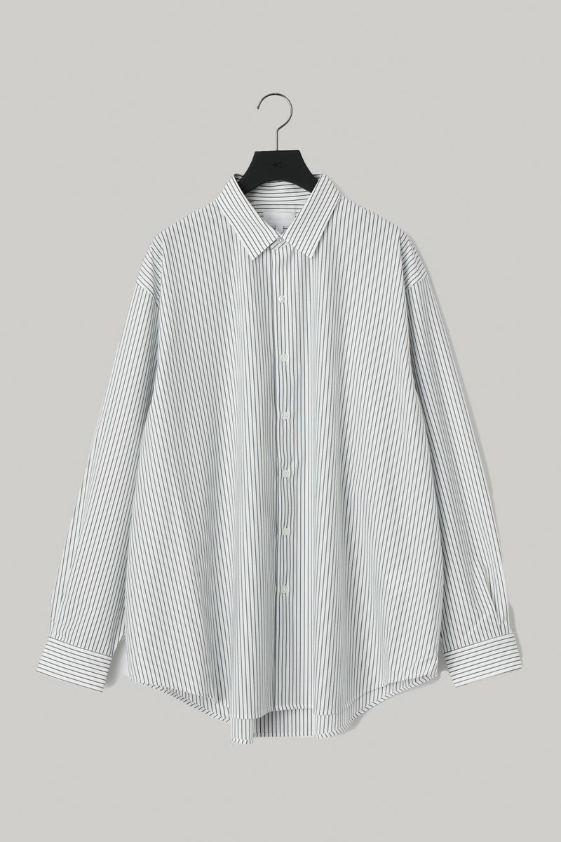 46G Atmosphere Stripe Shirt[WHITE NAVY] | 1LDK ONLINE STORE