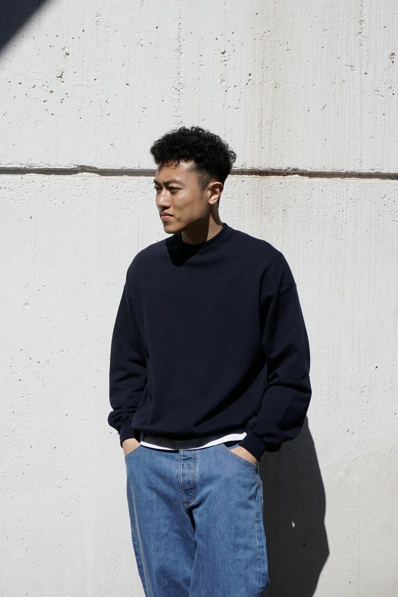 UNIVERSAL PRODUCTS. JUMBERCA CREW NECK SWEAT[NAVY]