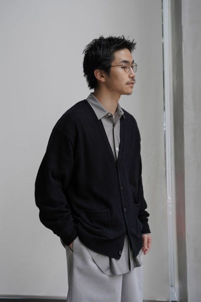 UNIVERSAL PRODUCTS. SILK KNIT CARDIGAN[BLACK]