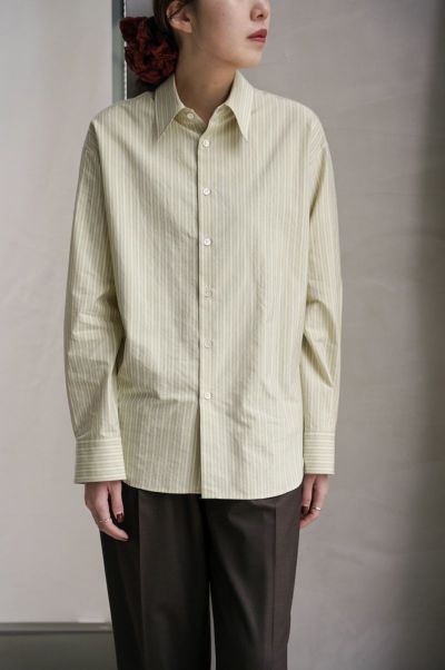 Silk Cotton Stripe Shirt[YELLOW] | 1LDK ONLINE STORE