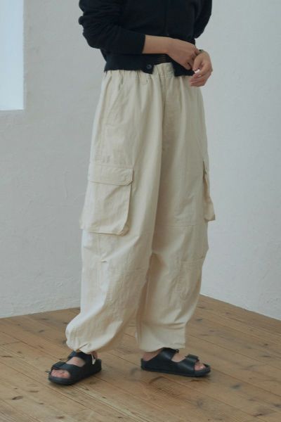 NYLON CARGO PANTS[IVORY] | 1LDK ONLINE STORE