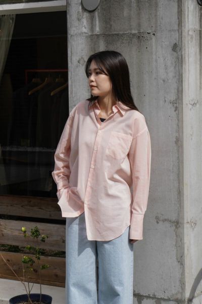 HARD TWIST FINX ORGANDY SHIRT[LIGHT PINK CHAMBRAY] | 1LDK ONLINE STORE