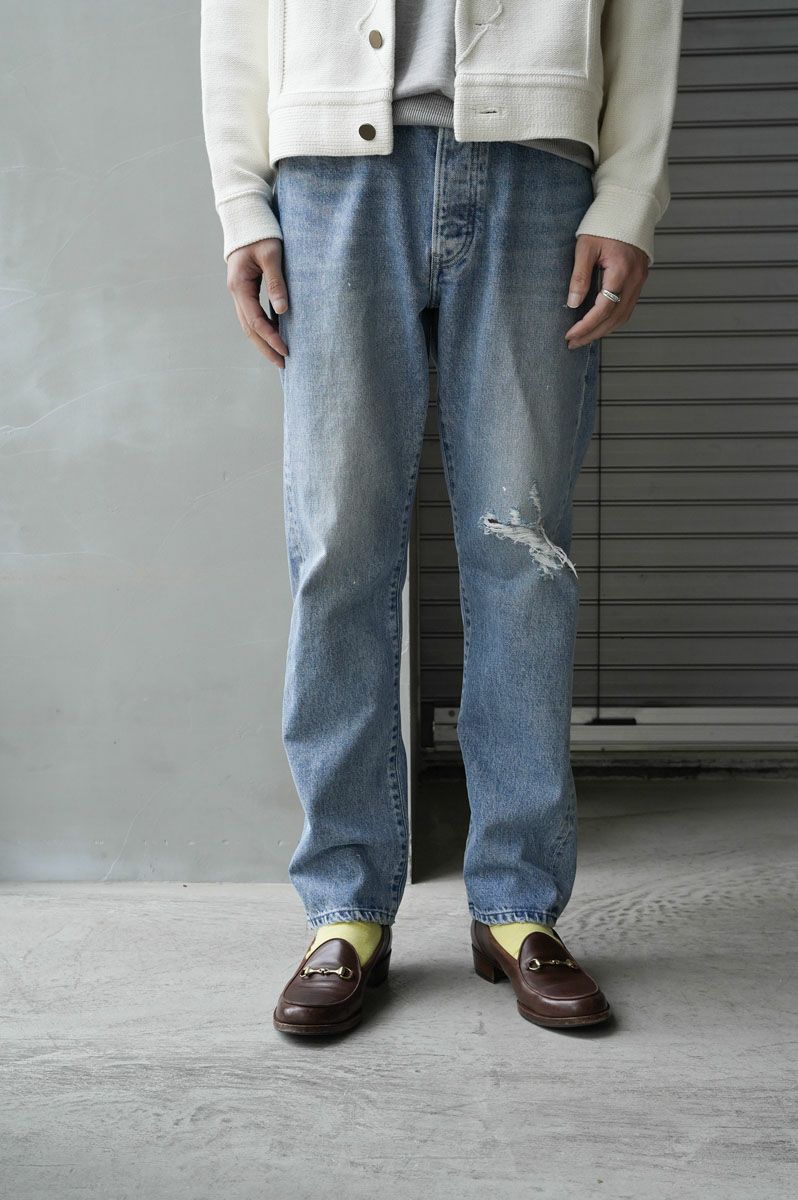 THE STRAIGHT JEAN TROUSERS[DAMAGE BLEACH] | 1LDK ONLINE STORE