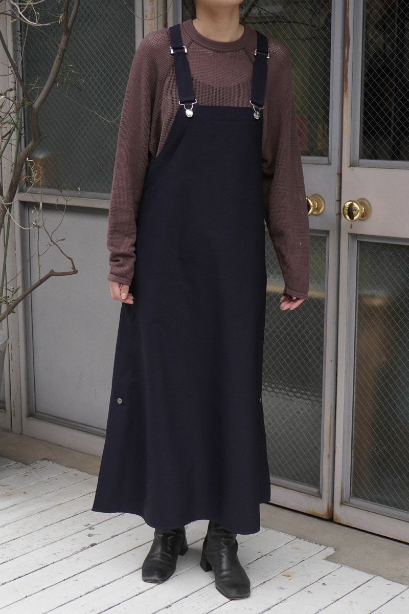 RERACS KUURA DENIM THE APRON DRESS[DARK NAVY] | 1LDK ONLINE STORE