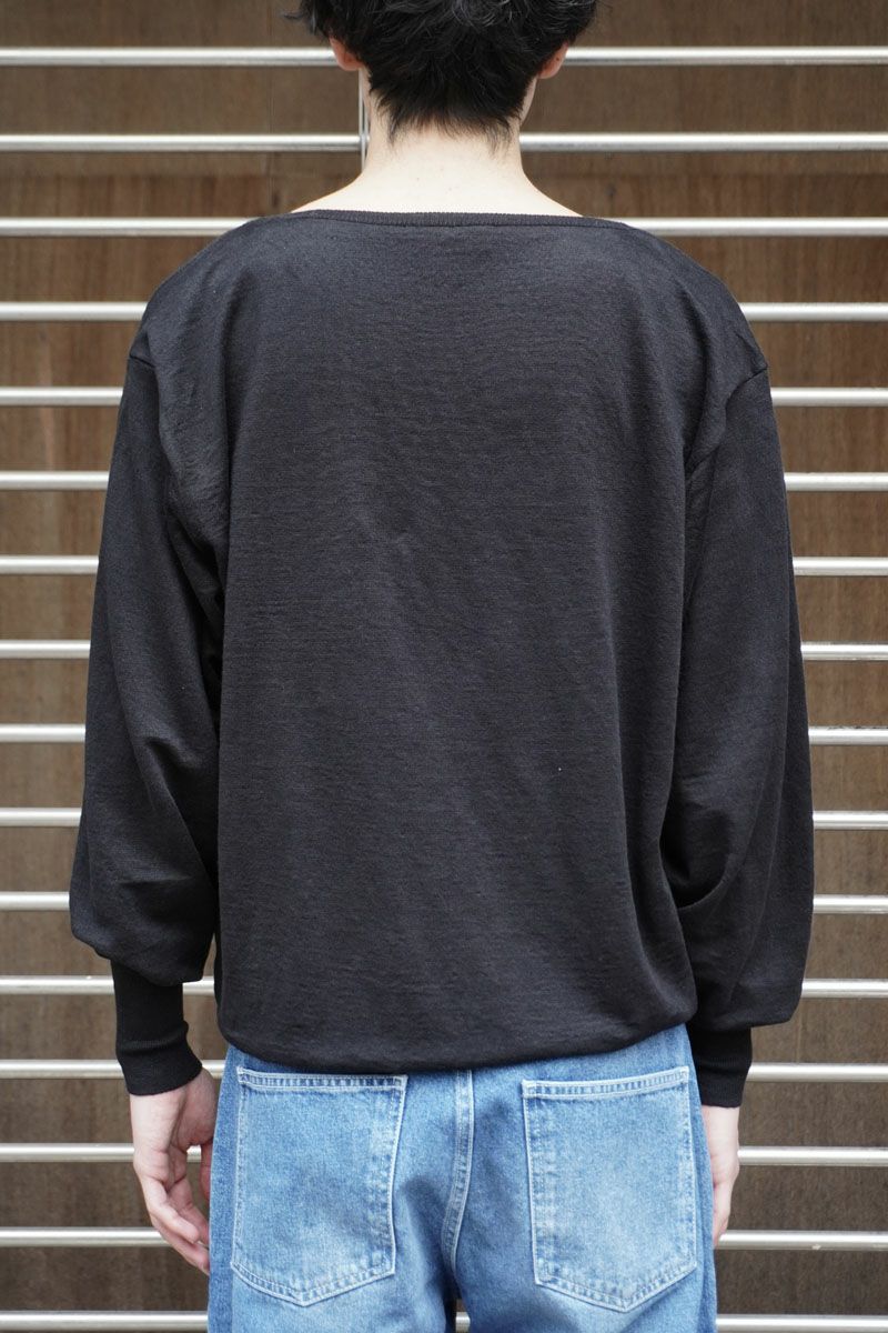 Linen Boat neck[BLACK]