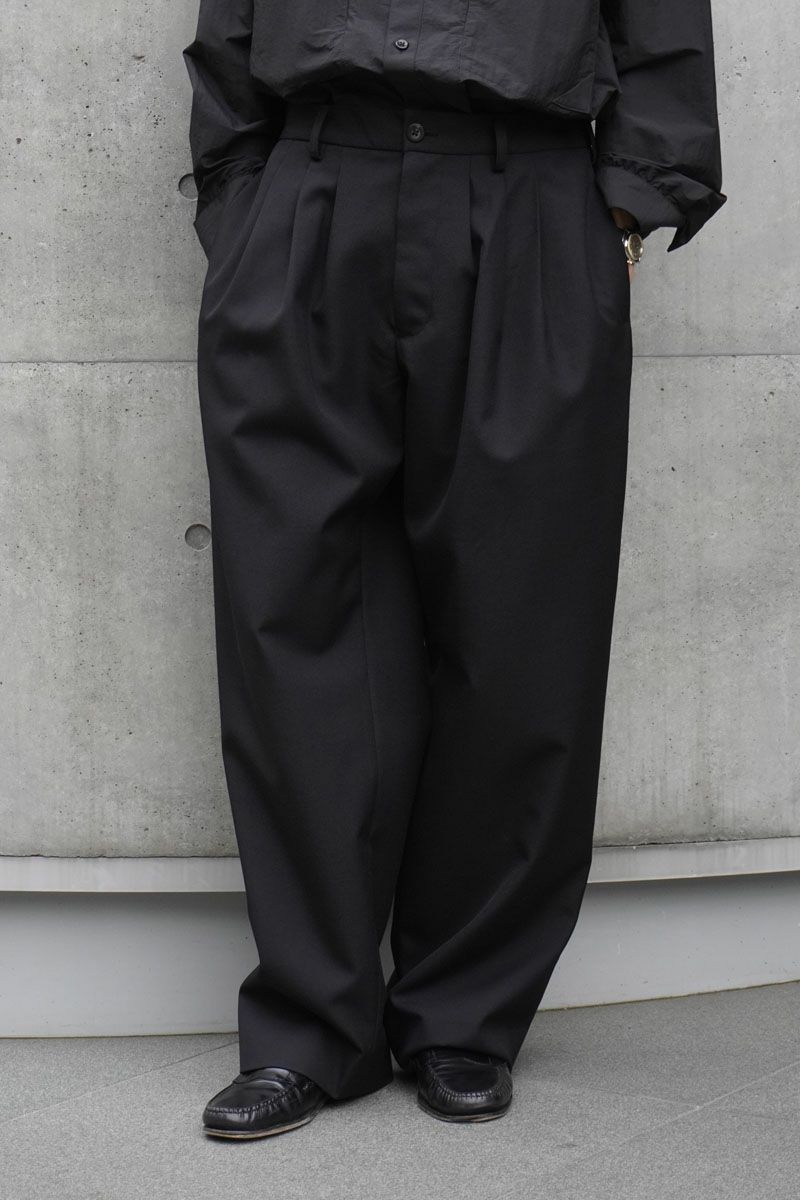 3TUCK EASY WIDE SLACKS[BLACK]