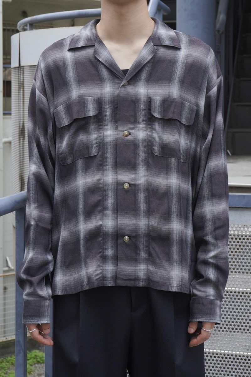 RAYON SHIRT CHECK LONG[BROWN] | 1LDK ONLINE STORE