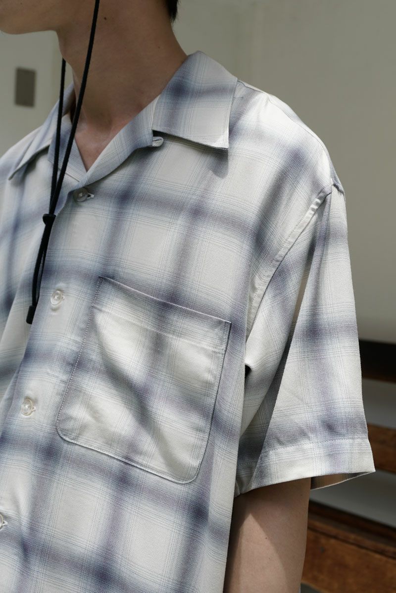 RAYON OMBRE CHECK S/S SHIRTS[L.BLUE] | 1LDK ONLINE STORE