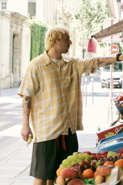 RAYON OMBRE CHECK S/S SHIRTS[YELLOW] | 1LDK ONLINE STORE