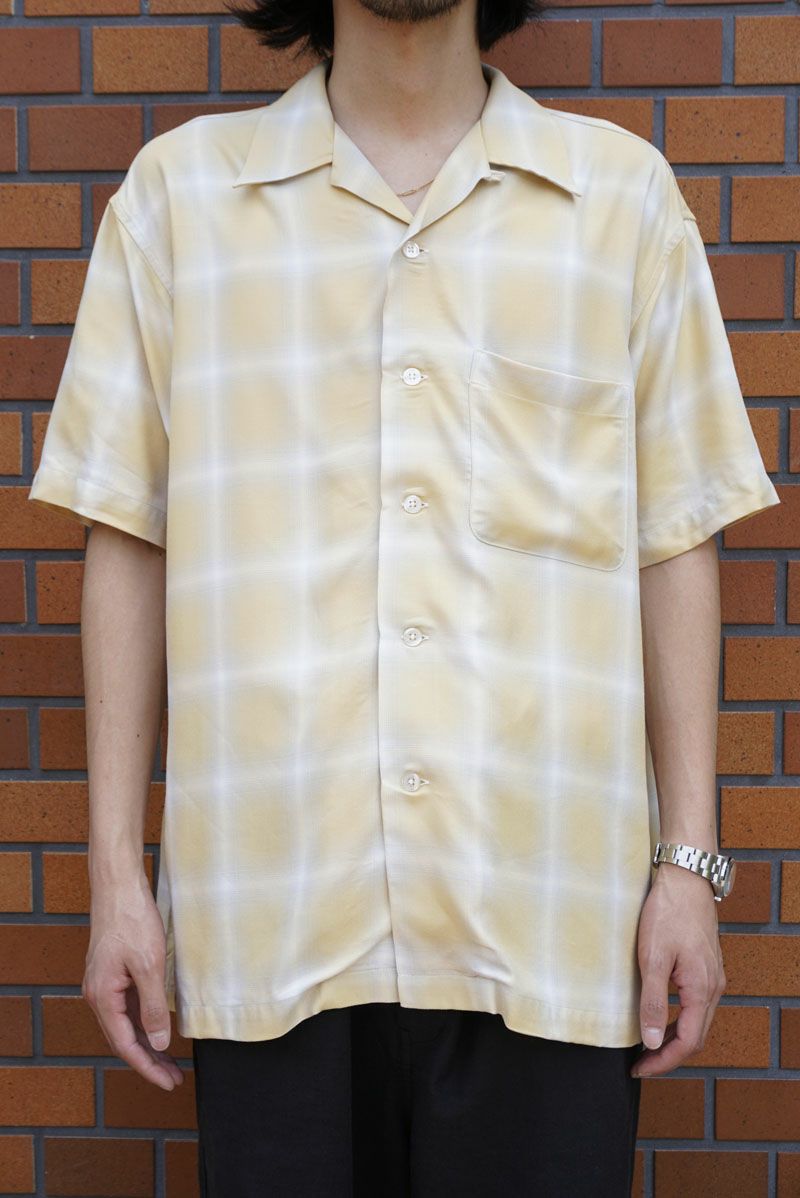 RAYON OMBRE CHECK S/S SHIRTS[YELLOW] | 1LDK ONLINE STORE