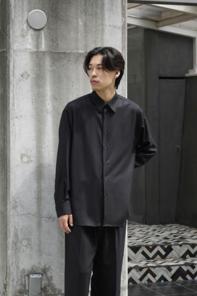 SUPER LIGHT WOOL SHIRT[BLACK] | 1LDK ONLINE STORE